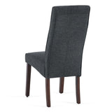 ZUN Dark Grey Dining Chairs Urban Style Fabric Parson Chairs Kitchen Living Room Armless Side Chair with W1516P182405