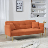70-inch teddy fleece sofabed, convertible futon sofabed with adjustable arms and backrest, modern W2290P257421