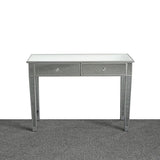 ZUN Mirrored Makeup Table Desk Vanity for Women with 2 Drawers 03176601