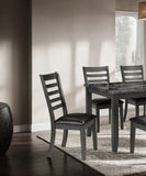 Simple Classic Dark Gray 7pc Set Faux Marble Top Table 6xSide Chairs Leatherette Seats B2741P348915