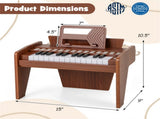 25 Keys Mini Digital Piano for Kids Age 3, Lighted Teaching Mode with 6 Tones & 15 Demo Songs-Brown 73025017