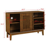 47.3" Sideboard Buffet Cabinet with Storage, Farmhouse Fluted Sideboard with 2 Doors & Solid Wood W1801P288503