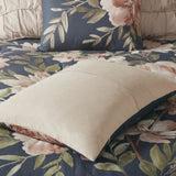 8 Piece Cotton Comforter Set Navy King B035128843