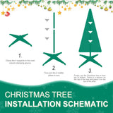 7.5FT Pop-Up Christmas Tree with 200 Warm White UL Lights Pre-Decorated with Red & Gold Ornaments, 92970321