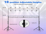 4.68.7 Ft Foldable Tripod Stage Light Stand 10-Height Adjustable Metal Truss for DJ Wedding Concert 44087859