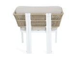 Outdoor Dining Chair Set of 2 ,White Aluminum Frame with Beige Cushion, 300lbs Capacity, All-Weather N779P368549W