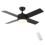 ZUN YUHAO 44 In Intergrated LED Ceiling Fan with Black ABS Blade W136772854