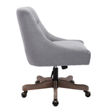 ZUN COOLMORE Office Chair Adjustable Height Swivel Chair with Wheels Linen Fabric Upholstered Computer W39532757