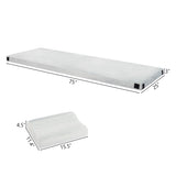 ZUN 75"D x 25"W x 3"H Memory Foam Camping Mattress 22212145