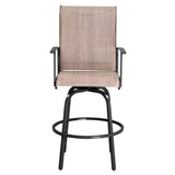 2pcs Wrought Iron Swivel Bar Chair Patio Swivel Bar Stools Black 27888896