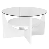 U Shaped Contemporary Coffee Table in White by LumiSource B202P223386