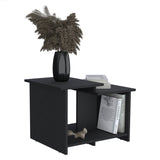 Weman 23.6" W Coffee Table with Open Shelf Living Room, Home Office Storage Black B200P253738