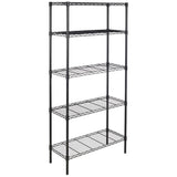 5-Layer Plastic Coated Iron Shelf 180*90*35 Black 59154437