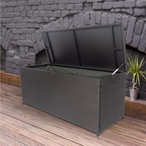 ZUN Outdoor Storage Box, 113 Gallon Wicker Patio Deck Boxes with Lid, Outdoor Cushion Storage Container 62965331