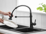 Commercial Black Kitchen with Pull Down Sprayer, Single Handle Single Lever Kitchen Sink W1932P172279