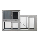 ZUN Wooden Rabbit Hutch Chicken Coop with 1 Removable Tray and 3 Lockable Doors for Indoor and Outdoor W2181P151884