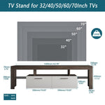 ZUN 20 minutes quick assembly brown simple modern TV stand with the toughened glass shelf cabinet 04458342