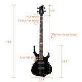Full Size 4 String enclosed H-H Pickup Electric Bass Guitar with 87538150