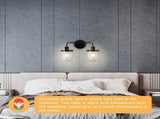 ll Sconces Set of 2 with Clear Glass Shade,Modern ll Sconce, Industrial Indoor ll Light Fixture E26 82306146