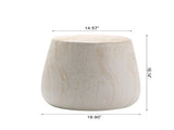 Light Travertine Finish Magnesium Oxide Tapered Side Table 14.57" Top Diameter Round End Table W5351P456856