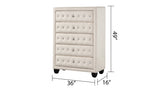 ZUN Modern Style Crystal Tufted Upholstery 5-Drawer Chest finished with Velvet Fabric made with Wood in B009136651