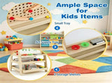 2-in-1 Wooden Kids Art Easel with Marble Run, Magnetic Whiteboard Standing Easel with Storage 31024671