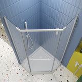 Pivot shower door, with 1/4" tempered glass , 34.75 in. x 72 in. Frameless Neo-Angle Pivot Shower W2122P228620