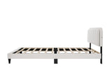 Lambswool Petal Headboard Bed Frame Cream Style Bedroom Soft Bed with Atmosphere Light, Queen N769P272030W