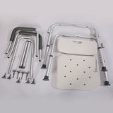 Medical Bathroom Safety Shower Tub Aluminium Alloy Bath Chair Bench with Back & Handle White 23766267