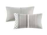 Cotton Printed Comforter Set with Chenille Gray Full/Queen B035128798