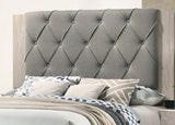 Contemporary 1pc Cream Finish Eastern King Size Bed Bedroom Furniture Gray Tufted Design Headboard B011P236792