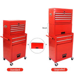 ZUN High Capacity Rolling Tool Chest with Wheels and Drawers, 6-Drawer Tool Storage Cabinet--RED 21764818