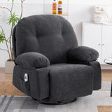 ZUN Modern Chenille Recliner Chairs Swivel Massage Rocker Recliner with Heat W1692P154176