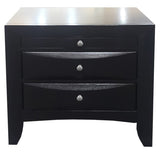 Black 2-Drawer Nightstand with Tray B062P209405
