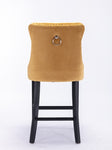 ZUN Contemporary Velvet Upholstered Barstools with Button Tufted Decoration and Wooden Legs, and Chrome W1143P177583