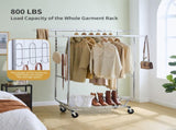 Double Clothing Garment with Shelves Capacity 800lbs Clothings on Wheels Rolling Clothes 27649817