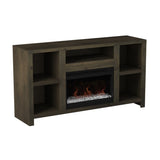 62 inch Electric Fireplace TV Stand for TVs up to 70 inches, Minimal Assembly, Barnwood Finish GL-B108P160231