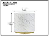 15.75inch Round Sidetable for Living Room Fully Assembled White W876106488