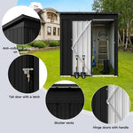 ZUN Metal garden sheds 5ft×4ft outdoor storage sheds Black W1350P184771