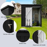 ZUN Metal garden sheds 5ft×4ft outdoor storage sheds Black 73490126