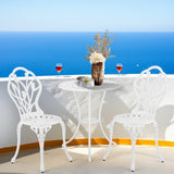 3 Pieces Patio Bistro Set, Rust-Resistant Cast Aluminum Outdoor Bistro Table and Chairs Set of 2, 03627350