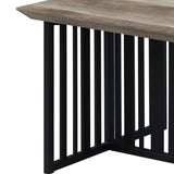 Antique Oak and Black Coffee Table with Metal Base B062P209139