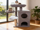 Light Gray 33.5" Multi-Level Cat Tree with 2-Tier Condo, Sisal Scratching Posts & Anti-Toppling 67443380