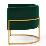 Upholstered Velvet Accent Chair with Golden Metal Stand,Mid-Century Living Room Leisure Chair with W2186137438