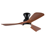 Hot sales 42 Inch Black Ceiling Fan with Lights Flush Mount Ceiling Fan with Remote Control, ABS W2991P338640