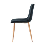 ZUN Indoor black velvet dining chair, modern kitchen dining chair backrest, upholstered side chair W210P184208