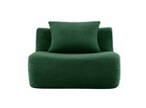 Armless Sofa W/Pillow Teddy Fabric-Green W714P357245