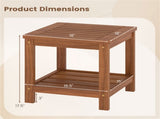 Versatile 2-Tier Wooden Side Table, Easy Assembly Nightstand for Garden Living Room Poolside 93405677