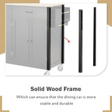 Kitchen Island Cart with Solid Wood Top and Locking Wheels,54.3 Inch Width,4 Door Cabinet and Two 59372861