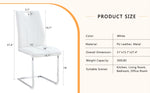 ZUN White PU Dining Chair Set.Uniquely designed white dining chairs. PU material, paired with silver W2920P225021